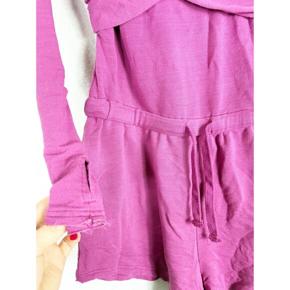 Free People Movement Love Spell One-Piece Small Pink Knit Romper Workout Stretch - Picture 10 of 13